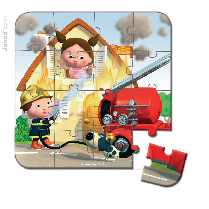Camion de pompiers en alliage pour enfants - CONFOZEN - Puzzle de