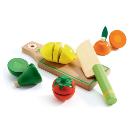 Fruits et légumes à couper - dinette en bois Djeco - 16,50€