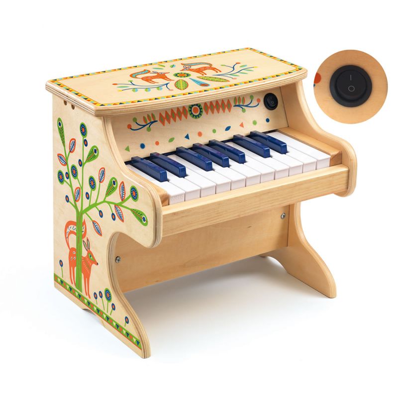 Piano électronique en Bois pour Enfant + piles Musique Jouet Jeux 30 x 19  cm